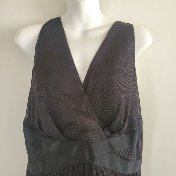 **NOT FOR SALE** Market Dress 10 Black Pleated Midi Lurex Sheer Coquette Fairy - Picture 3 of 15